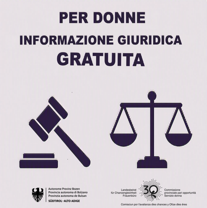 Prenotazioni al n. 0471 414141 o mail a serviziodonna@provincia.bz.it