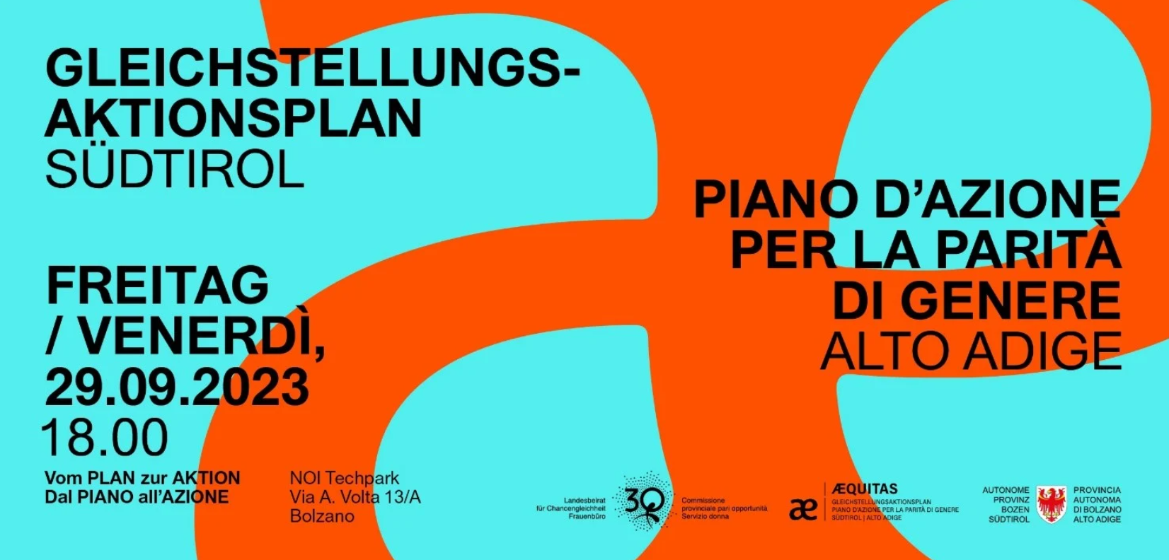 Banner der Netzwerkveranstaltung von AEQUITAS im NOI Techpark - 29.09.2023