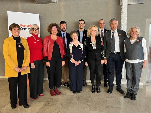 von li. nach re.: Donatella Lucian, Nadia Mazzardis, Johanna Vaja, Matteo Borzaga, Marialuisa Gnecchi, Christian Romano, Marilena Guerra, Luca Filippi, Carlo Daldoss und Maria Cristina Giovannini 
(c) Pensplan Centrum AG/Franziska Maria Hack 
