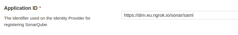 Confirm that the Application ID in SonarQube has the same value as the Identifier in the Identity provider.