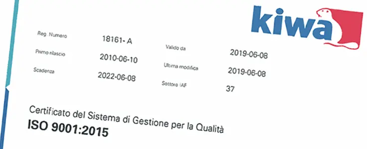 Certificato ISO Certificato ISO