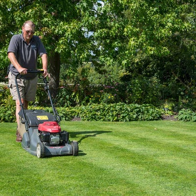 Use a mower with a rear roller if you want stripes on your lawn