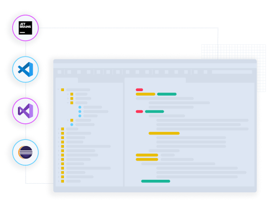 Sonar works in your Jetbrains, VS Code, Visual Studio and Eclipse IDE's