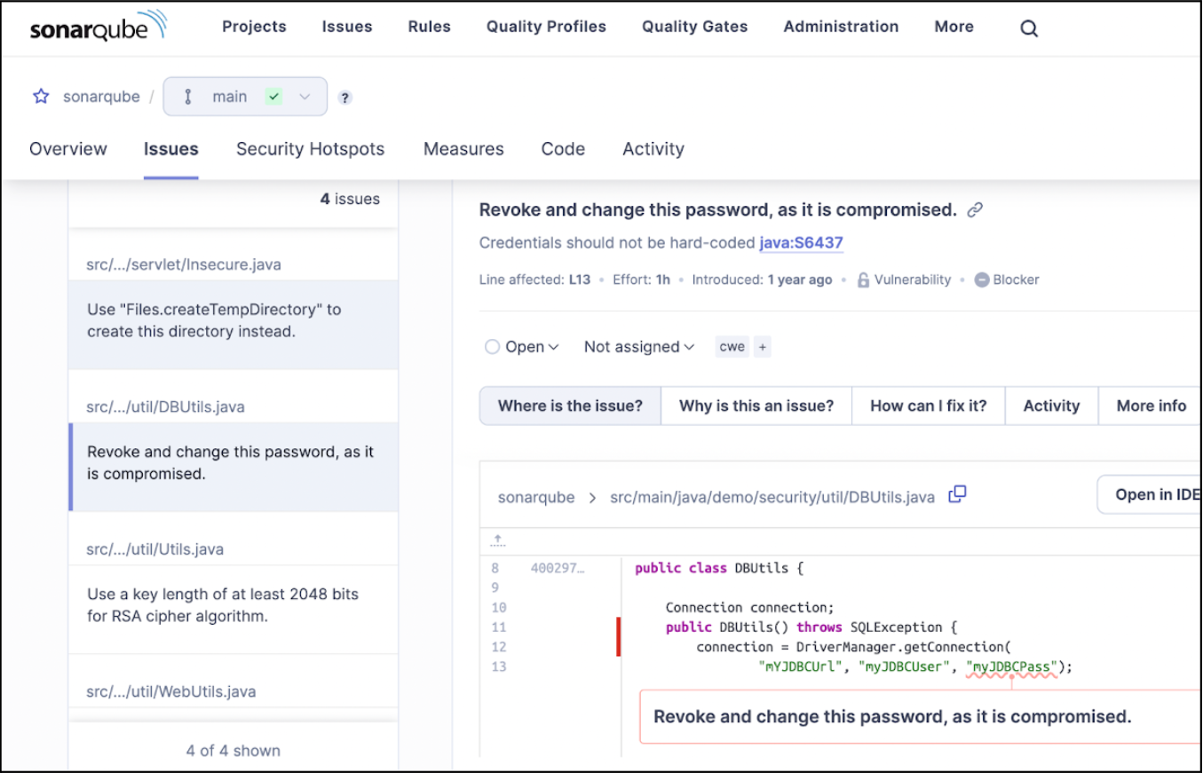 sonarqube issues