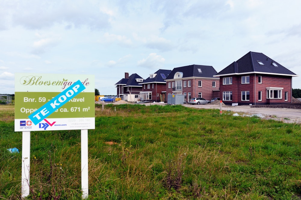 nieuwbouwwoningen met te koop bord