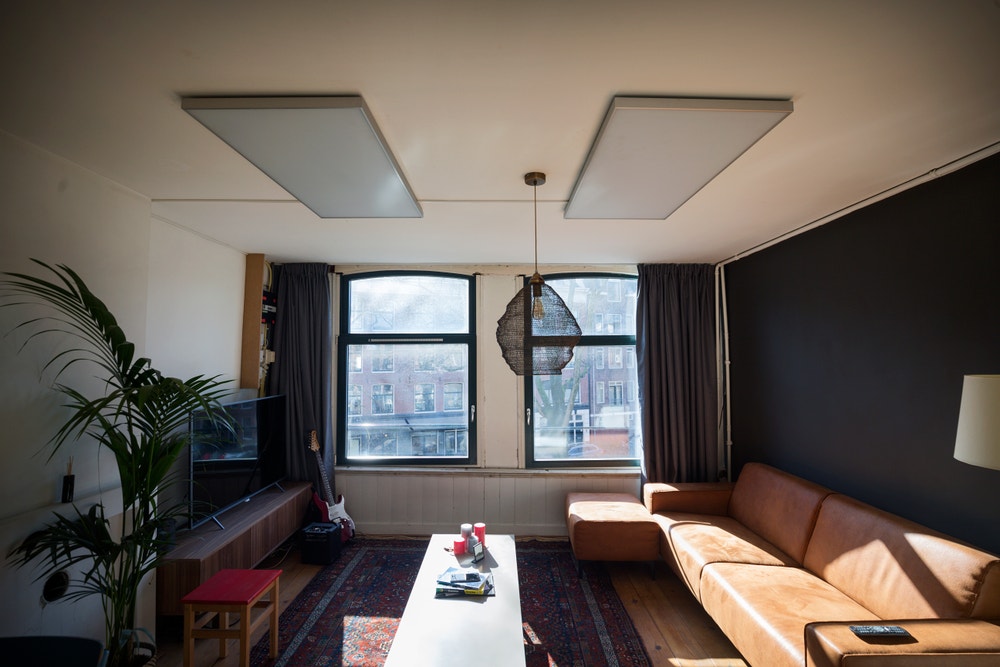 Woonkamer met infraroodpanelen