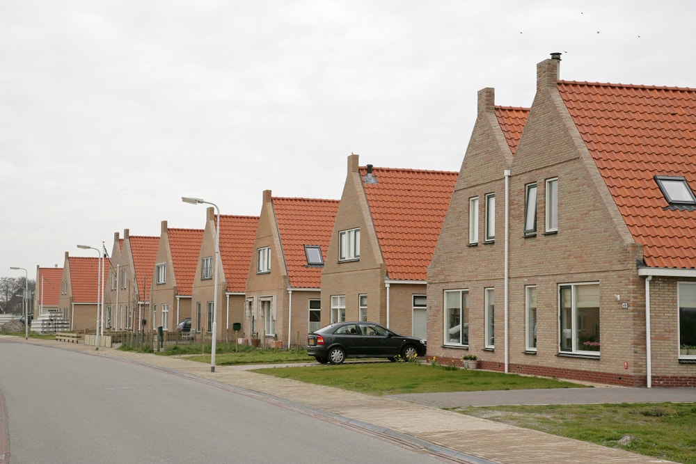 wijk met vrijstaande woningen