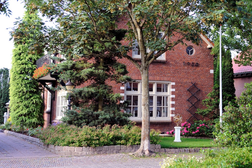 Vrijstaande woning met boom ervoor