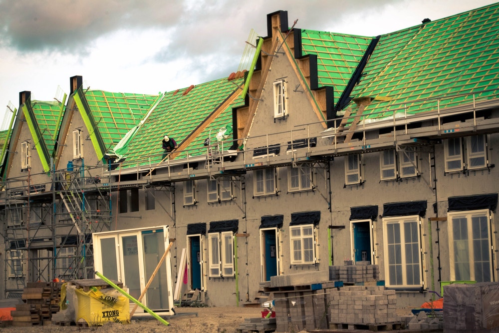 huizen in aanbouw
