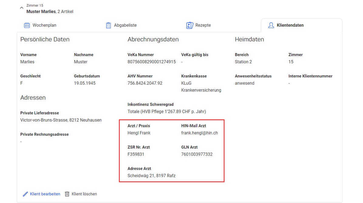 Arztübersicht ZSRFinder