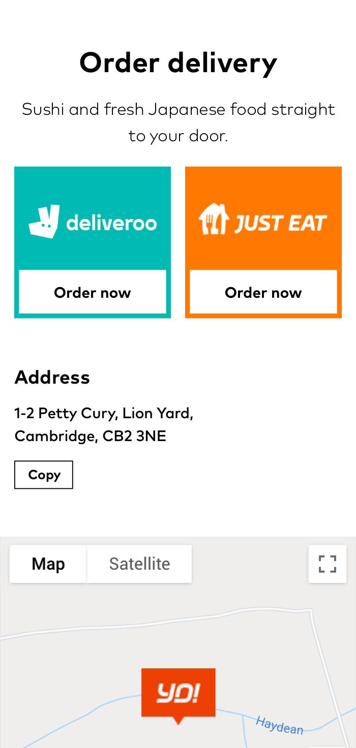 YO! order delivery