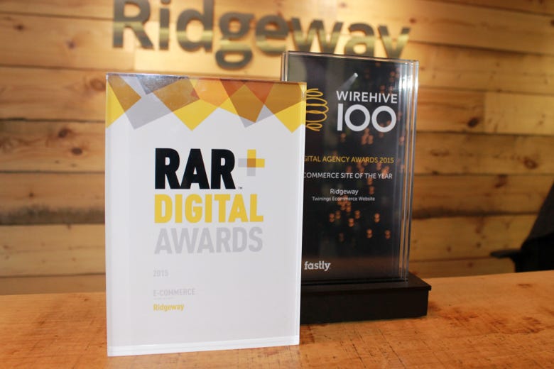 RAR and Wirehive 100 award trophies 