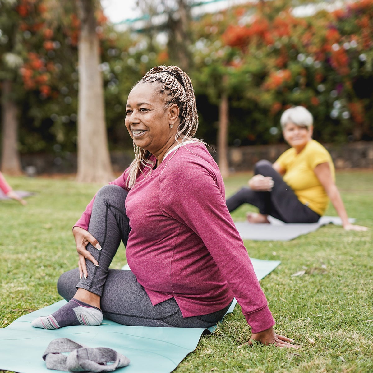 A person exercising in the park