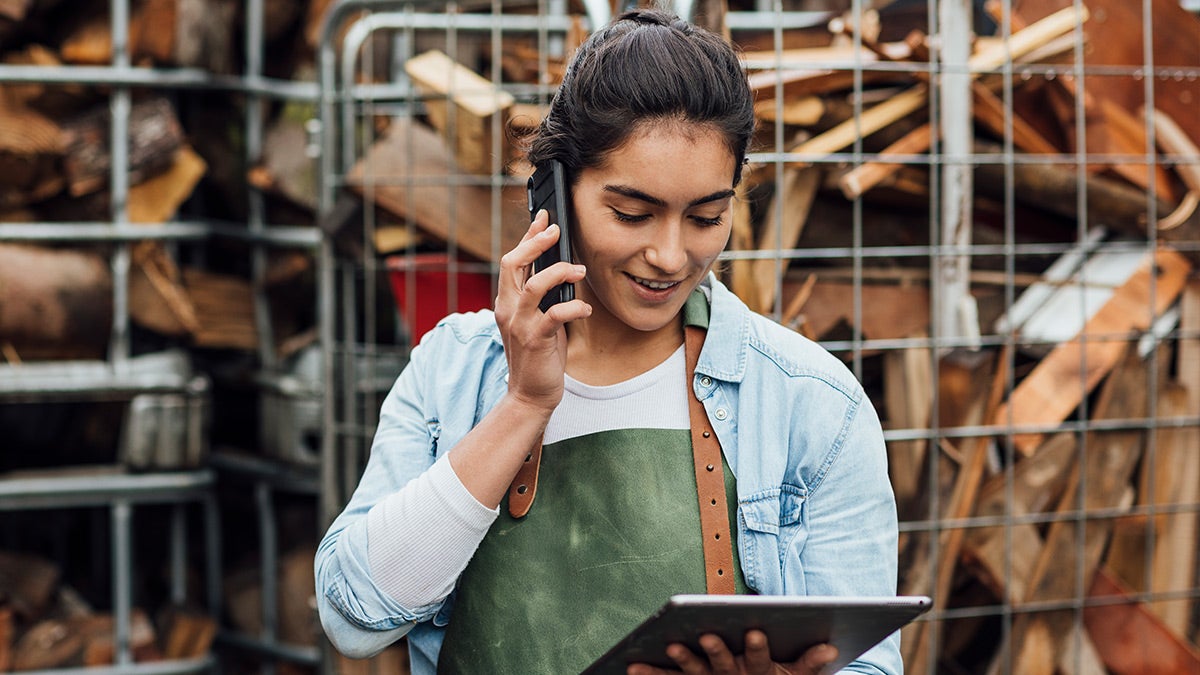 Woman talking on the phone