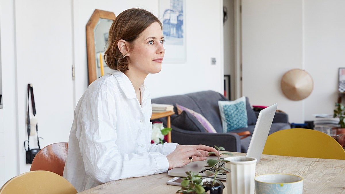 Woman working from home