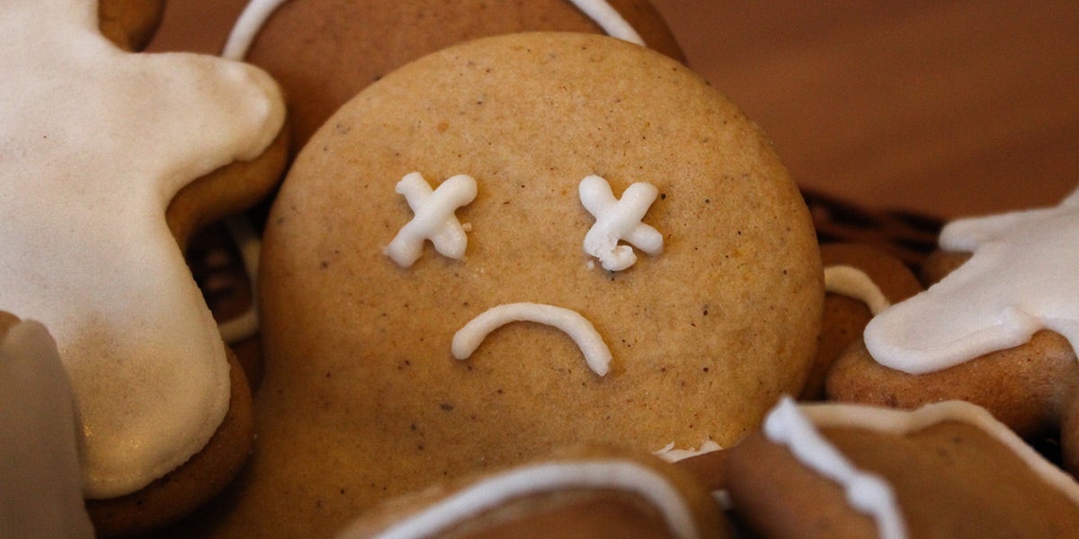 Unhappy gingerbread biscuit