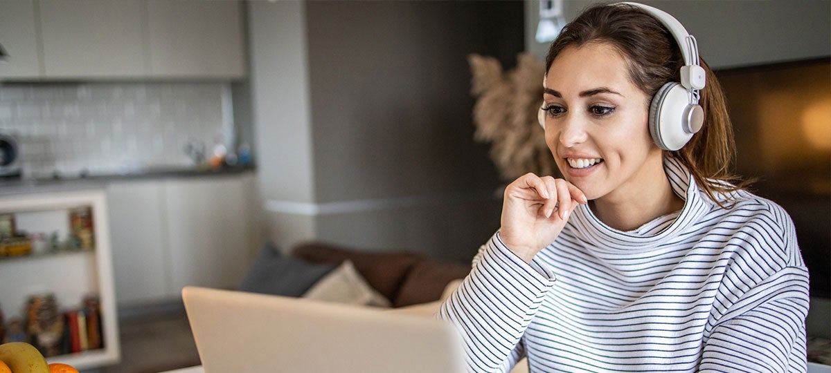 Onboarding new customer listening to a webinar