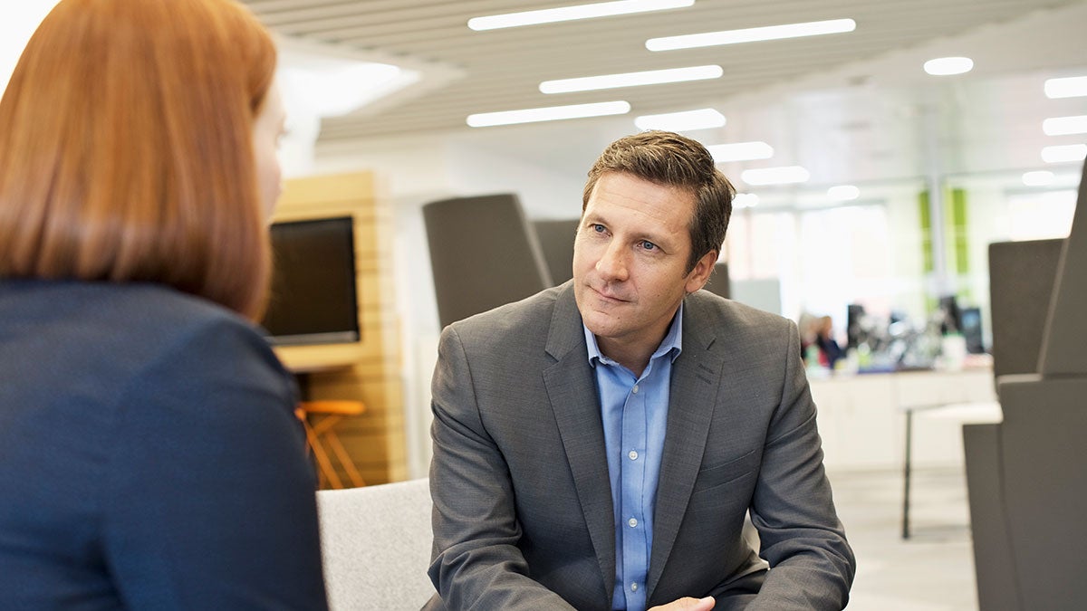 Man having a conversation