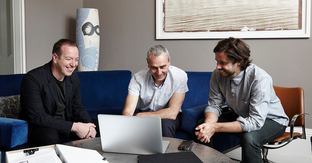 Three men on teleconference