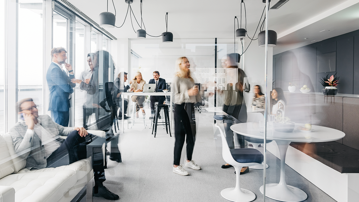 A group of people in a room