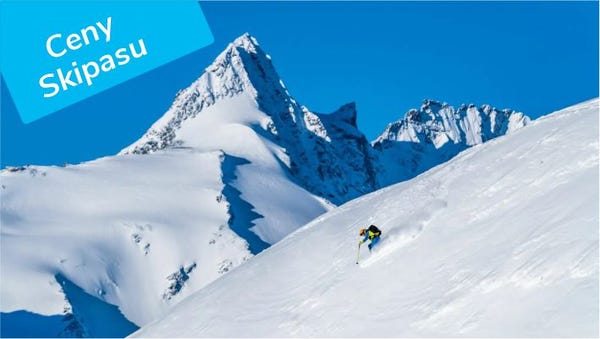 Freerider ve volném terénu pod vrcholy Ankogelu, štítek Ceny skipasu Freerider ve volném terénu pod vrcholy Ankogelu, štítek Ceny skipasu