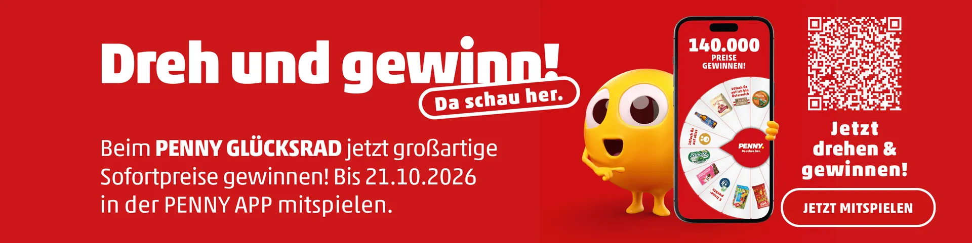 Dreh und gewinn! Das PENNY Glücksrad in der PENNY APP