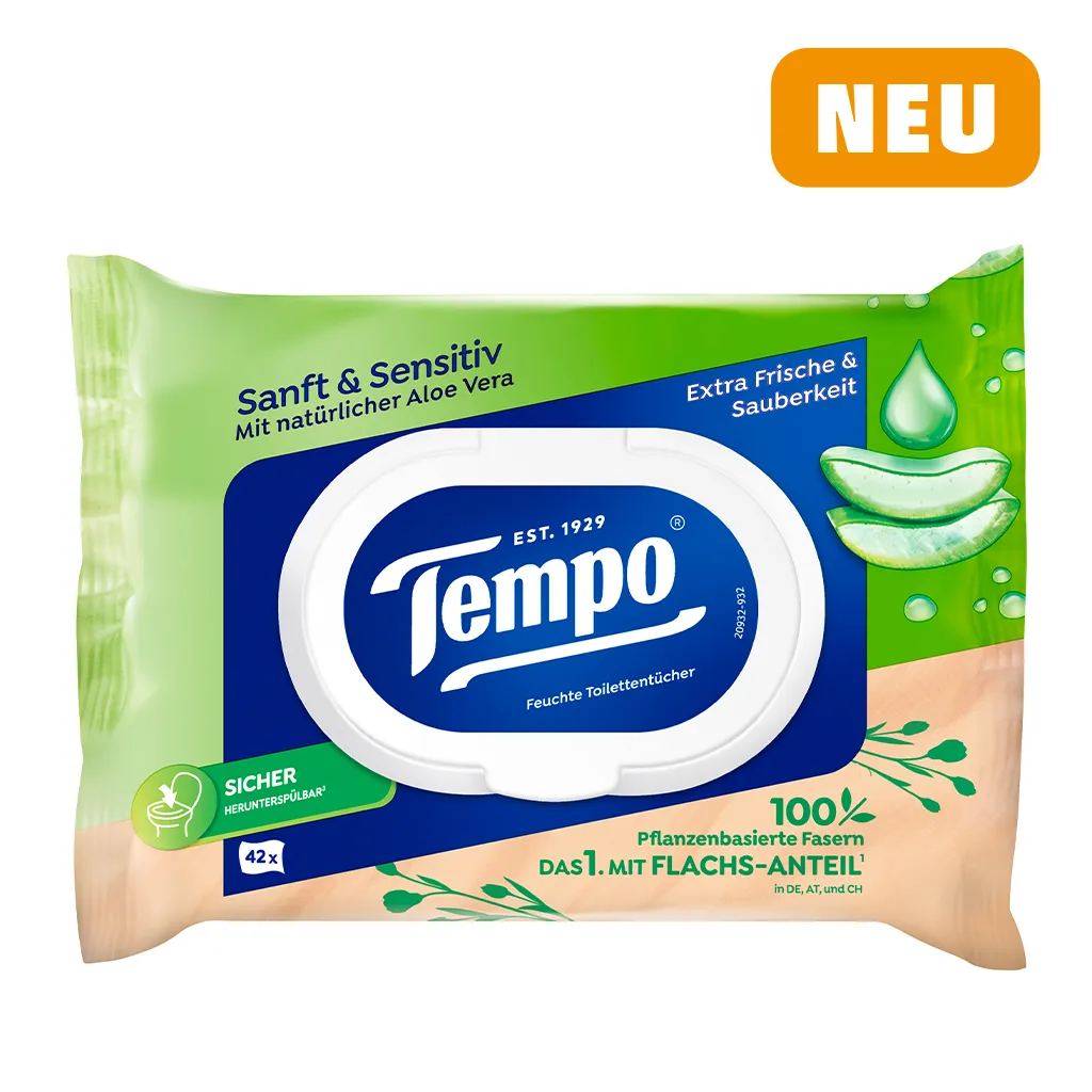 Tempo feuchte Toilettentücher sanft & sensitiv