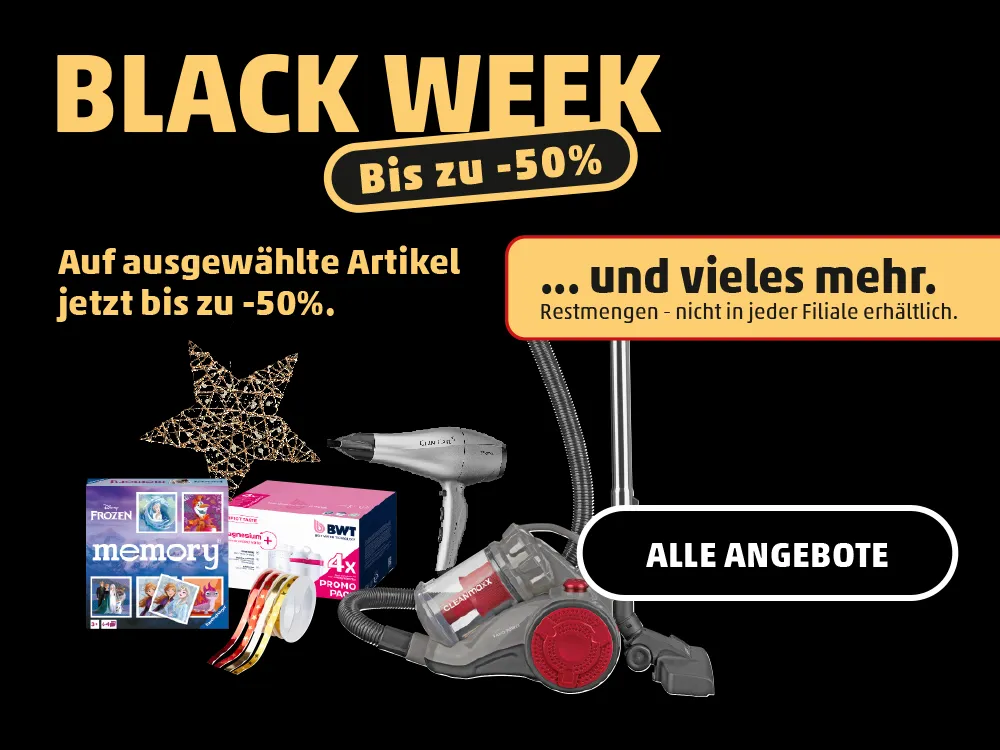Black Week bis zu -50% Angebote