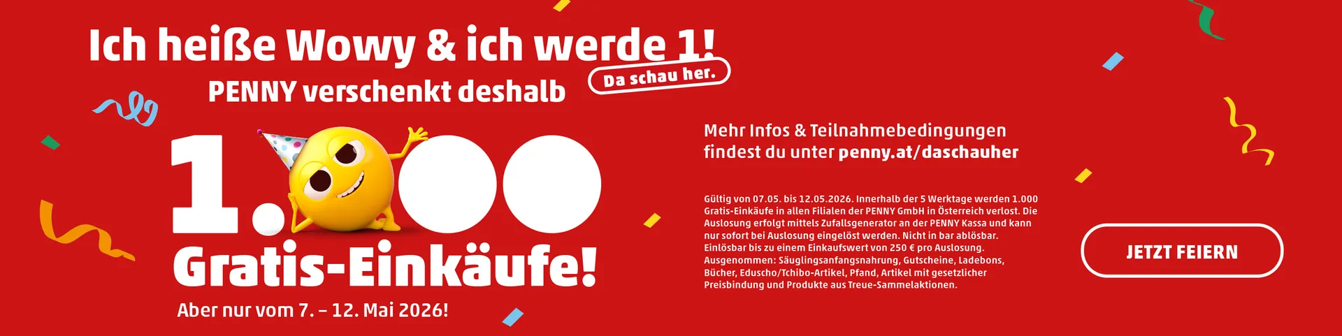PENNY verschenkt 1.000 Gratis-Einkäufe, aber nur von 7. - 12. Mai 2026
