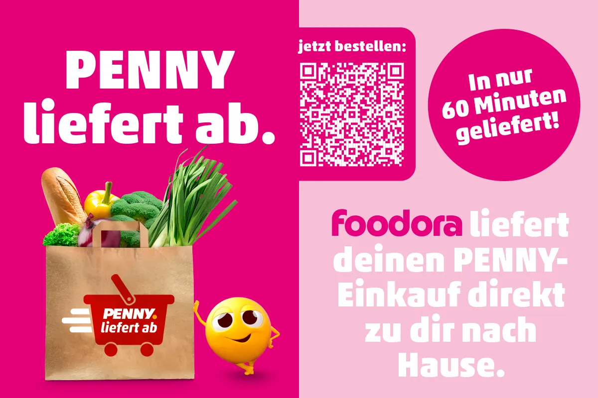PENNY liefert ab. Jetzt über den QR Code bestellen. Foodora liefert deinen PENNY-Einkauf direkt zu dir nach Hause.