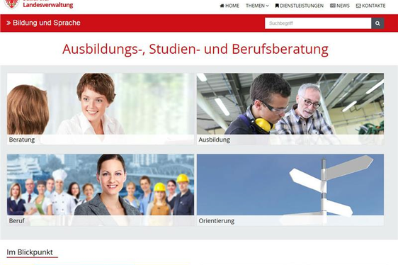 Neue Webseite für die Ausbildungs-, Studien- und Berufsberatung