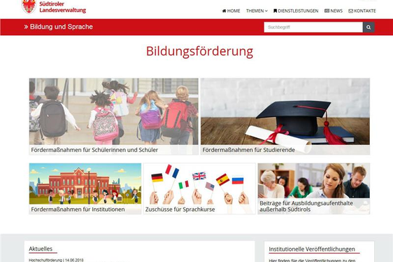 Fördermaßnahmen des Landes für Schüler und Studierende finden sich auf der Webseite der Bildungsförderung