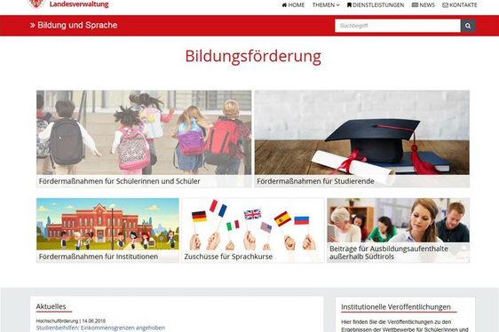 Fördermaßnahmen des Landes für Schüler und Studierende finden sich auf der Webseite der Bildungsförderung
