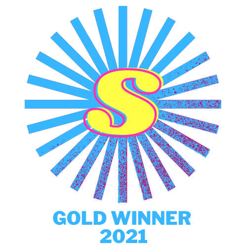 Gold winner 2021 sockie media awards badge