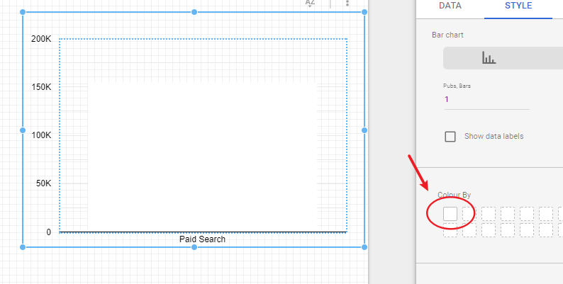 Screen grab showing how to change the colour of your chart