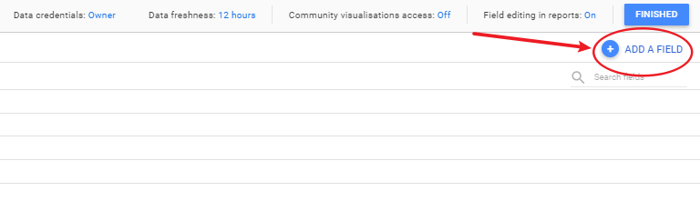 Screengrab showing how to create a custom field in your data source