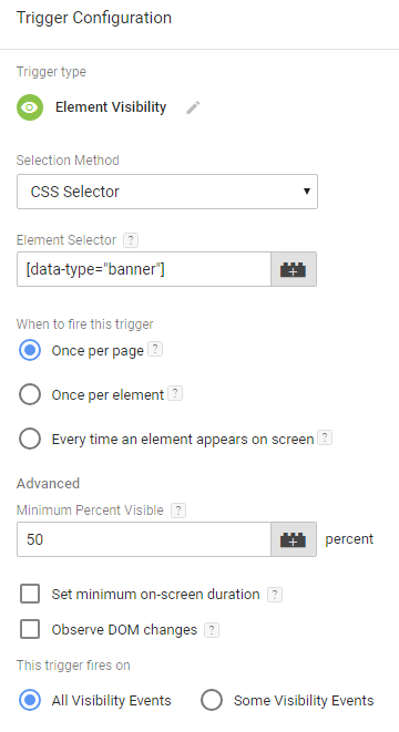 gtm custom visibility trigger