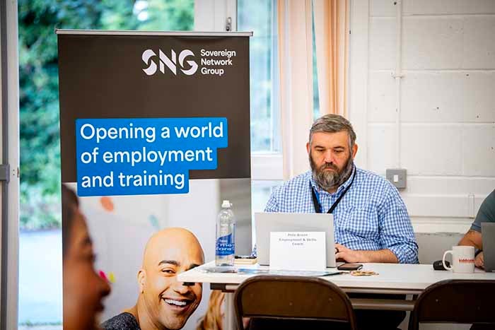 Employment coach posing for photo