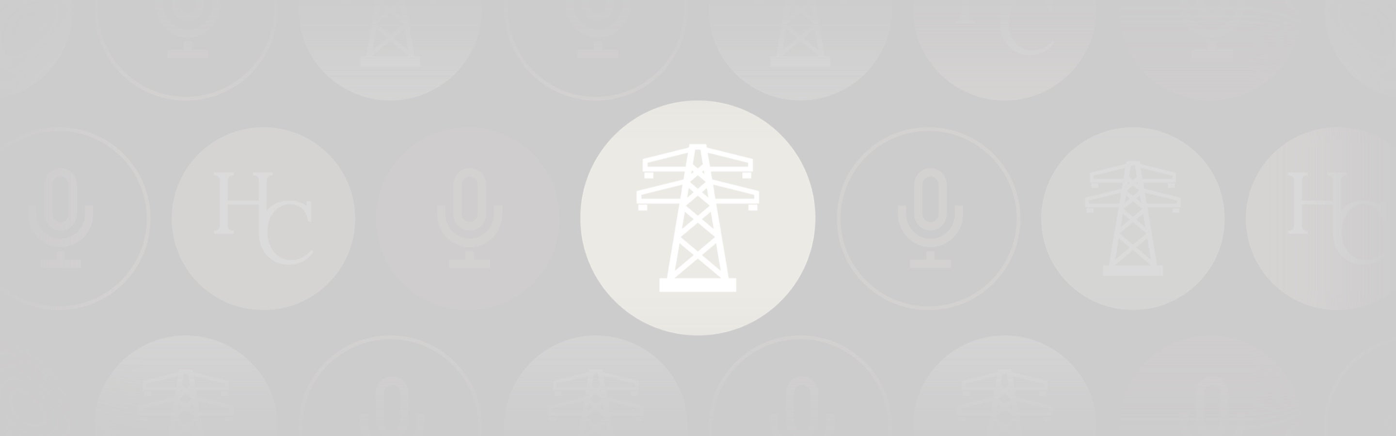 Podcast power header stock