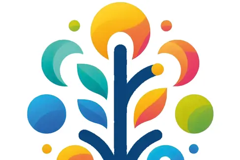 Das Bild zeigt das Logo des Projekts SOKI, einen Baum mit Blättern in bunten Farben.