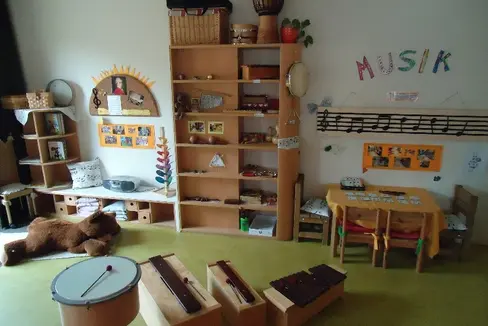 Kindern möglichst früh auch ein erstes Kennenlernen der Institution Musikschule zu ermöglichen: Musikschullehrerinnen und Musikschullehrer gestalten regelmäßige Bildungsangebote im Bereich Elementares Singen und Musizieren für die Kindergärten.