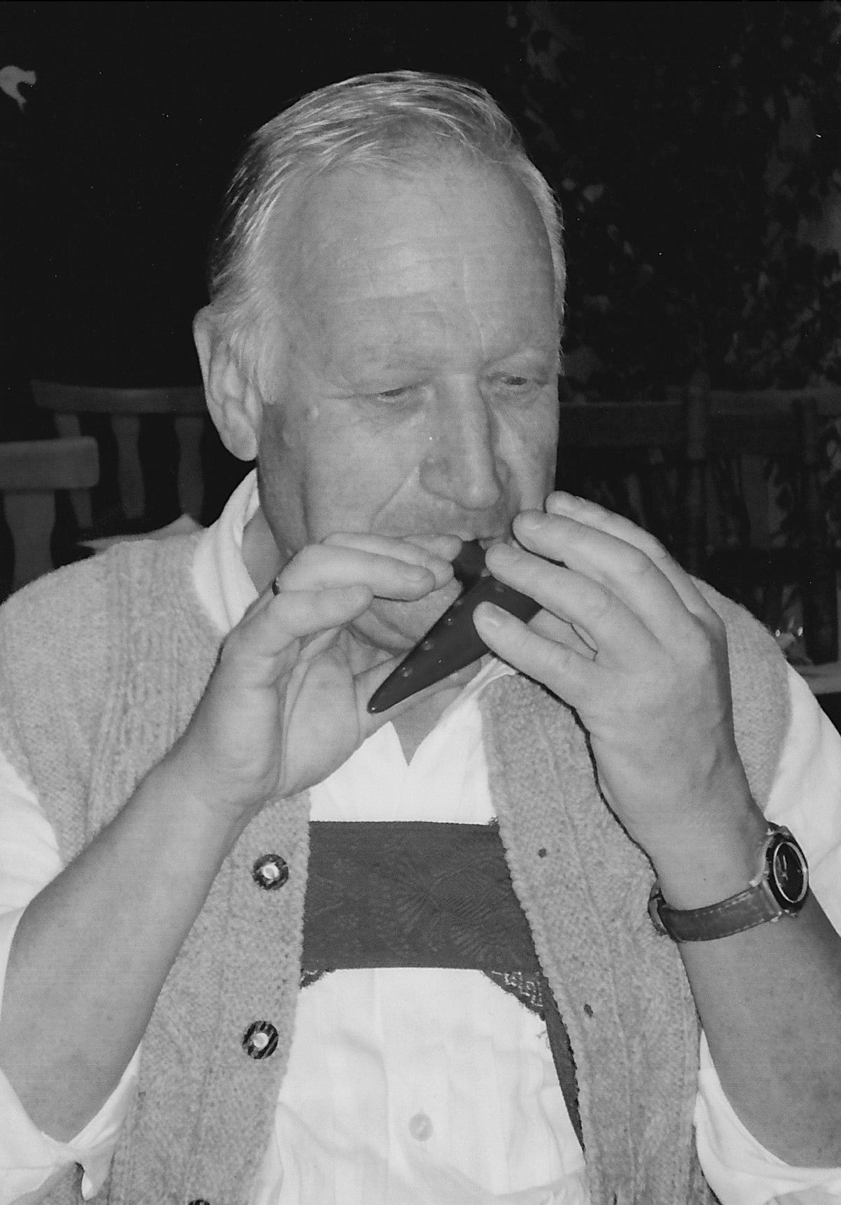 Franz Kofler war ein leidenschaftlicher Musikant und Volksmusikpfleger. Landesrat Achammer und das Referat Volksmusik würdigen sein Engagement. (Foto: privat)