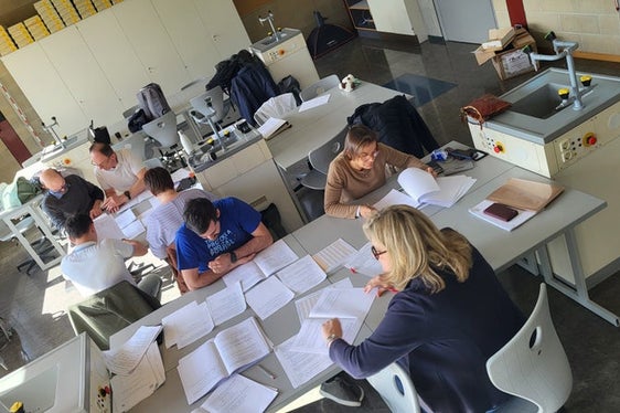 Der Landeswettbewerb der Chemieolympiade 2025 wurde heuer zum 25. Mal in Südtirol ausgetragen; das Bild entstand während der Korrektur der Arbeiten. (Foto: LPA/Stefan Pilser)