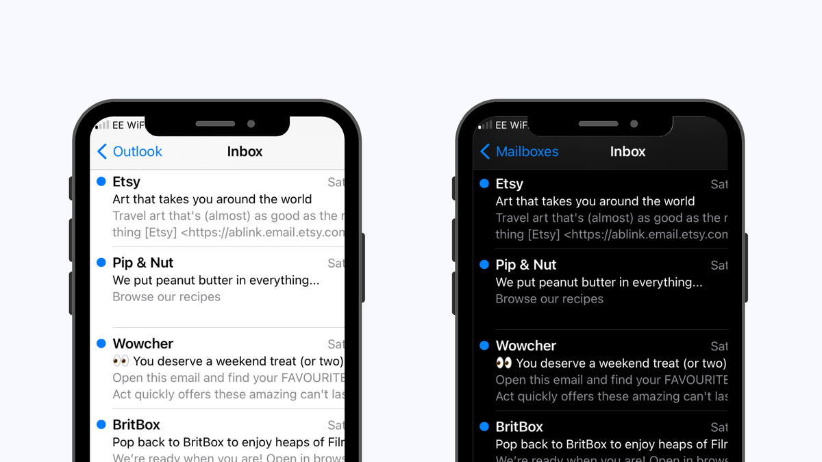 Dark mode for email