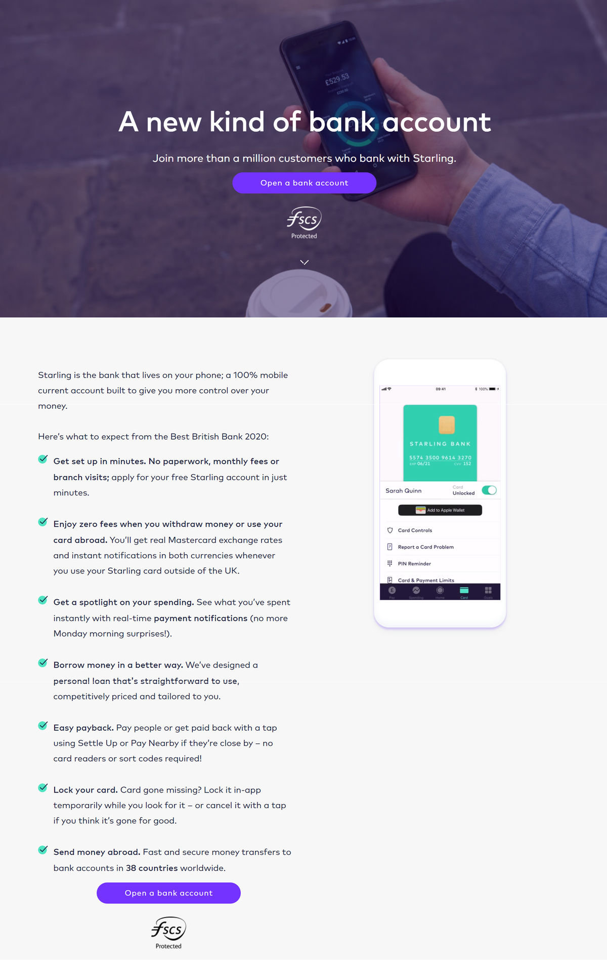 Click-through landing page example from Sterling Bank