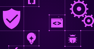 Image shows various elements of code security, languages and bugs