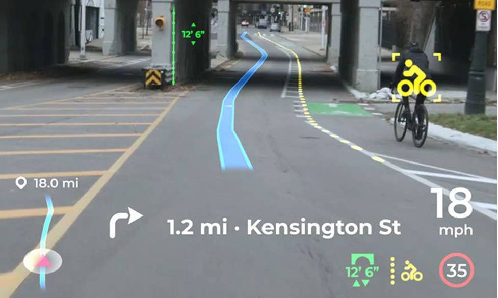 The Panasonic AR Heads up Display makes driving more Terminator-like. Img source: Panasonic Automotive