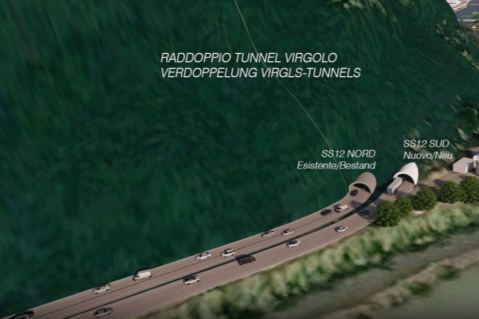 Im Osten wird der neue Tunnel an die bestehende Brennerstaatsstraße an der Kreuzung mit Untervirgl angeschlossen, während die westliche Anbindung über die Uferstraße beim St.-Gertraud-Weg verläuft. (Rendering: Landesabteilung Tiefbau)