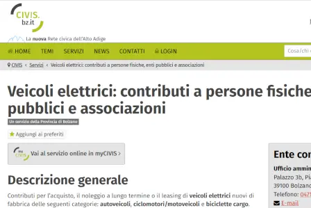 Screenshot del nuovo servizio