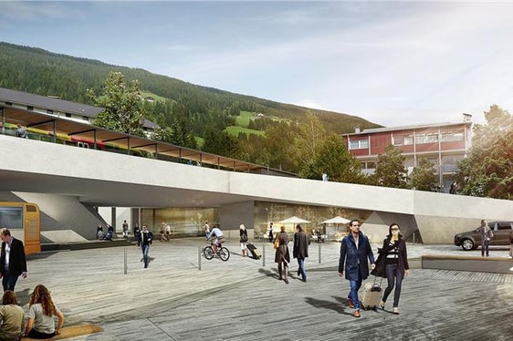 Alter Entwurf des neuen Bahnhofs Innichen